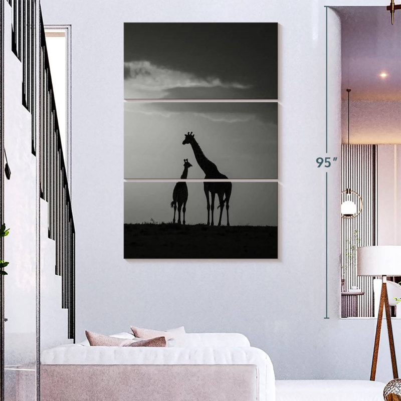 Brampt Giraffe's Affection, 74" H x 48" W
