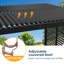 12 pi. L 9 pi. D Pergola à persiennes en aluminium avec auvent et zone de fixation pour téléviseur