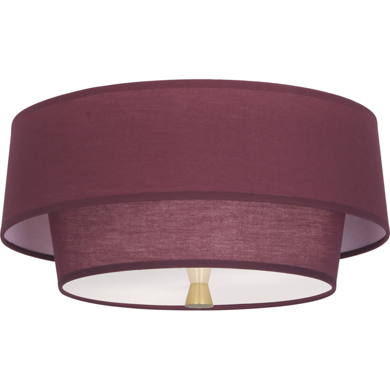 Decker Flush Mount, Vintage Wine,  Modern Brass