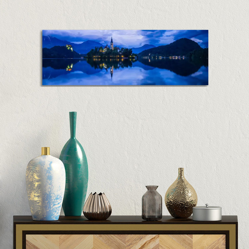 Lake Bled Blue, Bled, Slovenia by Jim Nilsen - Wrapped Canvas Panoramic Print, 30.48cm H x 91.44cm W x 1.91cm D