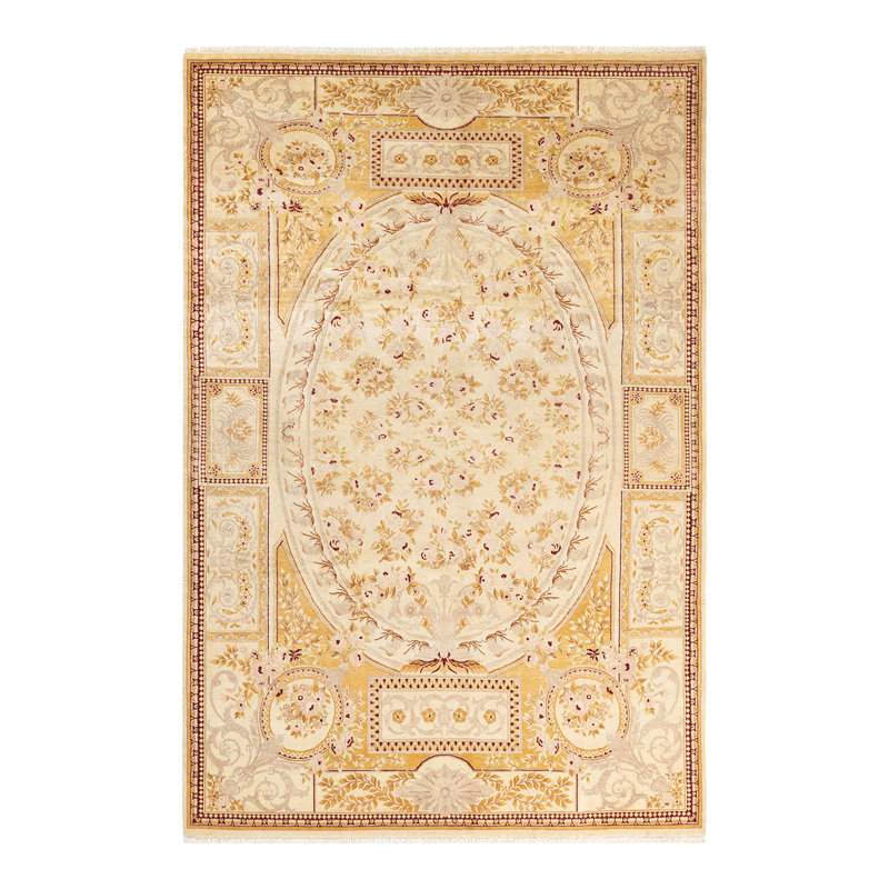 Tapis unique en laine noué à la main 6 pi 1 po x 9 pi 1 po nouvel âge Keenan
