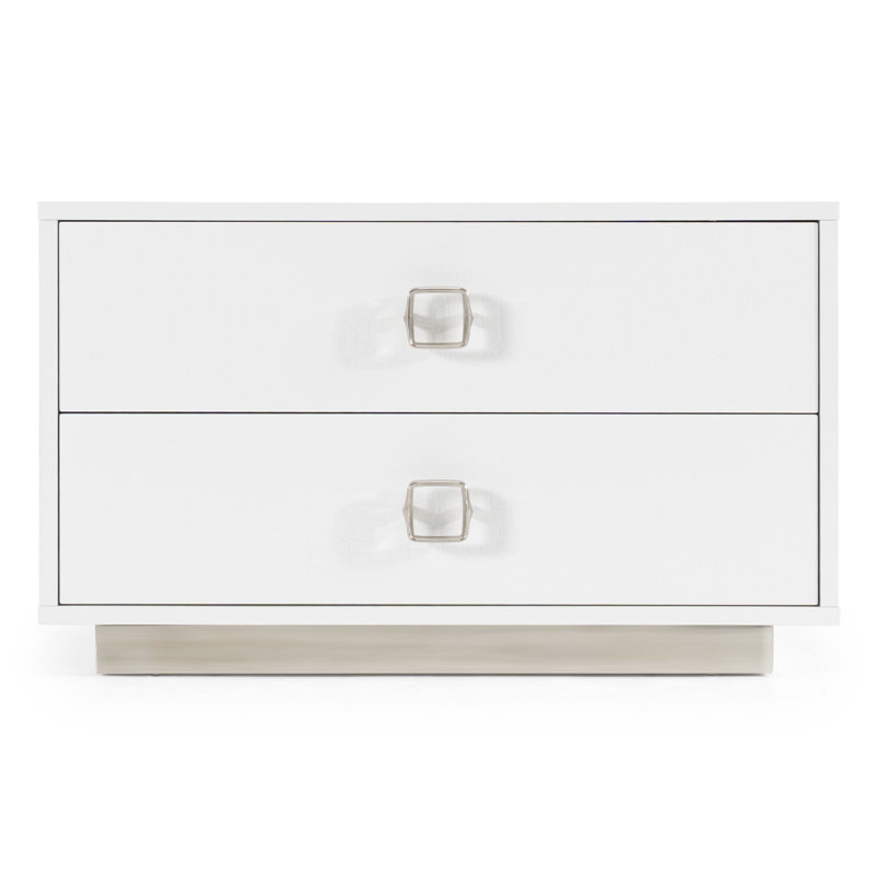 Janmesh 2 Drawer Nightstand, White