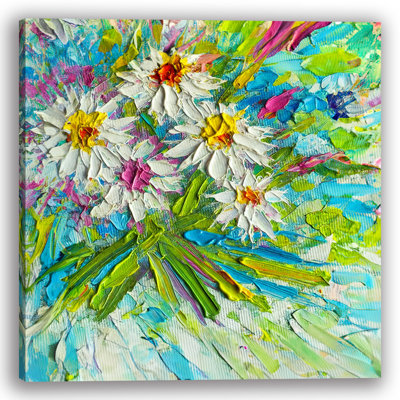 Vibrant Daisy Garden Wrapped Canvas Wall Art