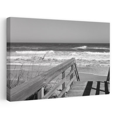 Boardwalk Leading Towards A Beach Playlinda Beach Canaveral National Seashore Titusville Tranquil Contemporary Beach Nature Art