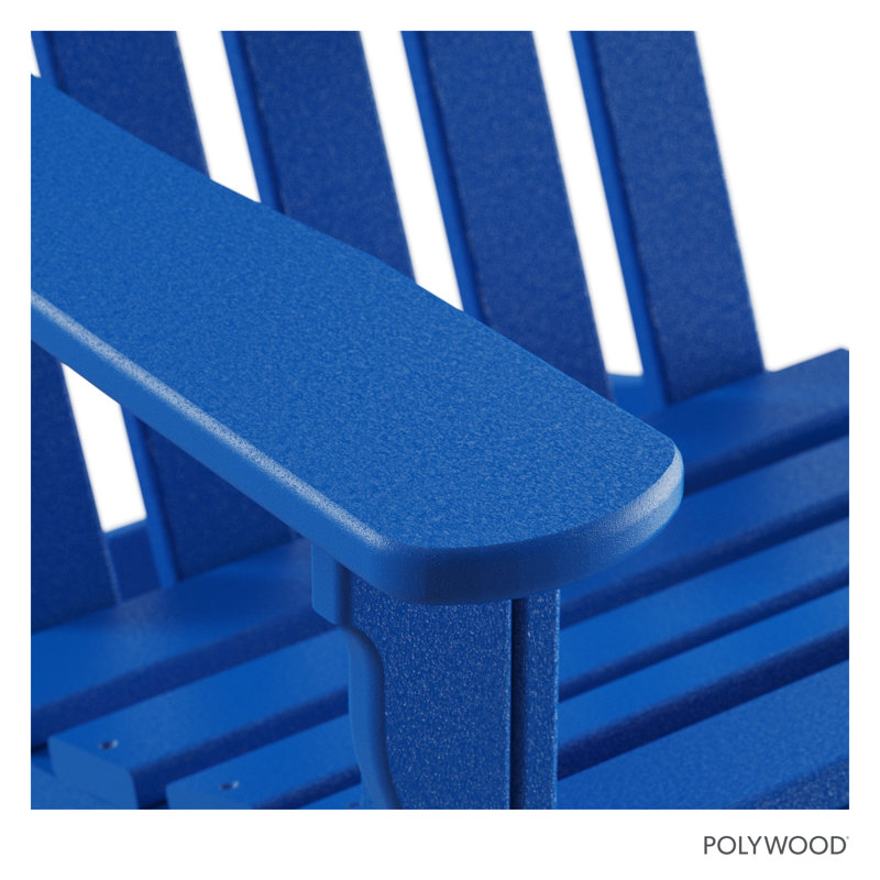 Ensemble 3 pièces Adirondack POLYWOOD x Sol 72 Jamarion, Bleu pacifique