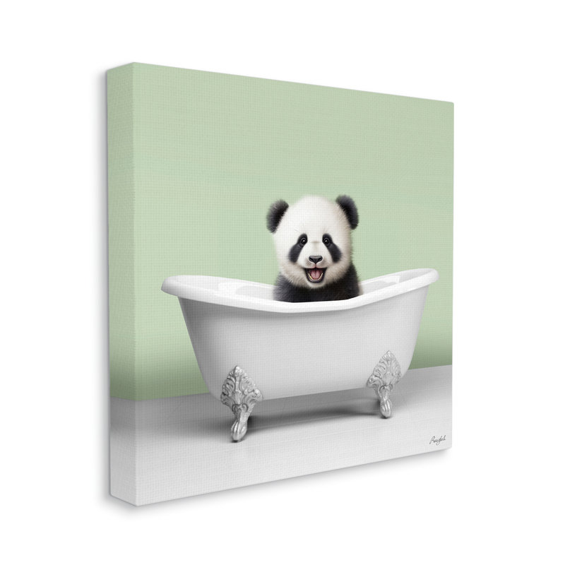 Happy Panda dans la baignoire par Roozbeh, H 30 po x l 30 po x P 1,5 po