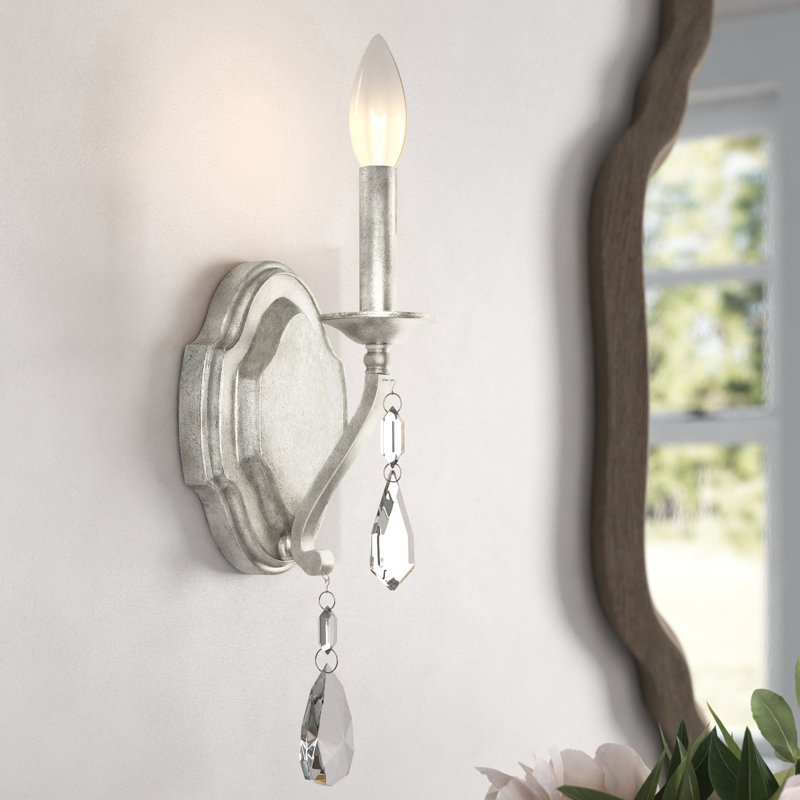Alistaire Candle Wall Light, Antique Silver