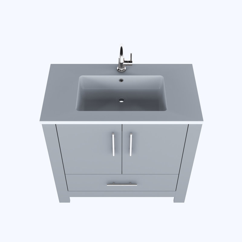 Ensemble de meuble-lavabo simple 36 po Boston, Gris