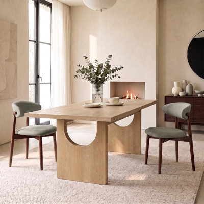 Ensemble de salle à manger 3 pièces COLAMY ALVORA avec table de salle à manger de 72 pouces et 2 chaises de salle à manger en bois rembourrées