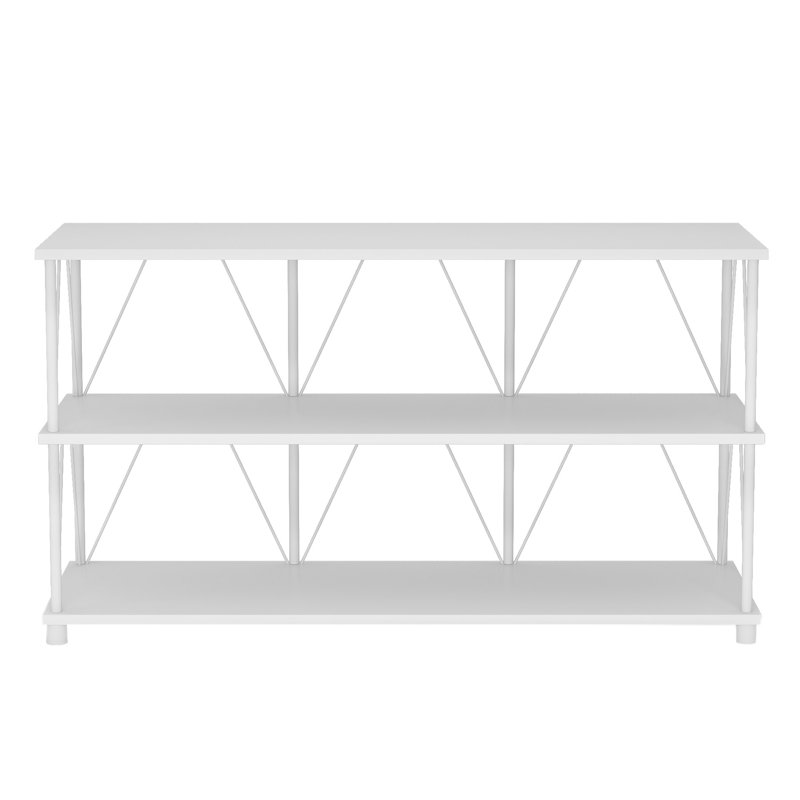 Meuble télé avec tablettes de rangement, Blanc