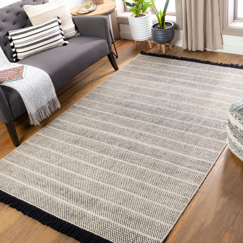 Wool Striped Rug, Rectangle 5' x 7'6"