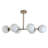 6 Lights Linear Globe Chandelier With Glass Cap