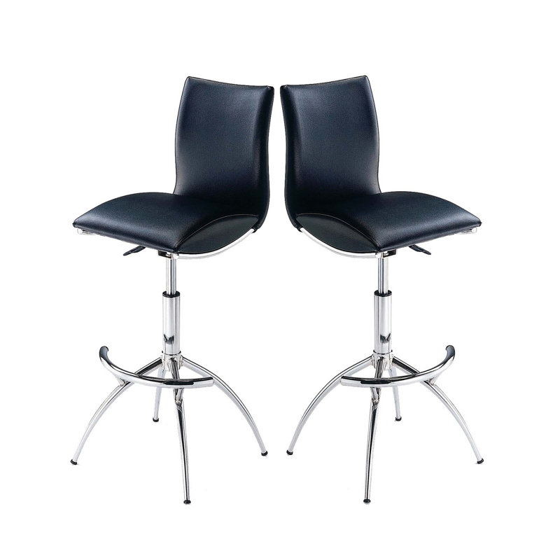 Tabouret de bar moderne en cuirette / réglable, Noir