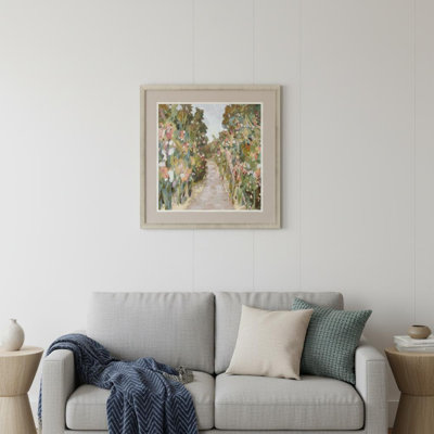 «Garden Delight Path», reproduction d'art encadrée dorée