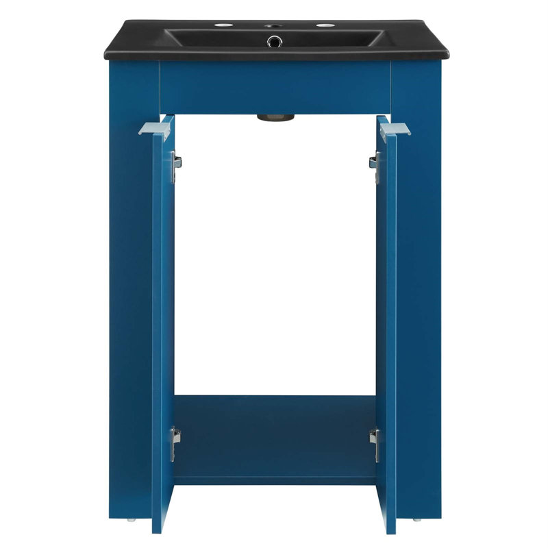 Meuble-lavabo 24 po Maybelle par Modway, Noir, Bleu marine