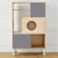 Bibliothèque pour chat avec cage d'escalade, cachette et rangement à plusieurs niveaux, structure en bois, style scandinave moderne, salon