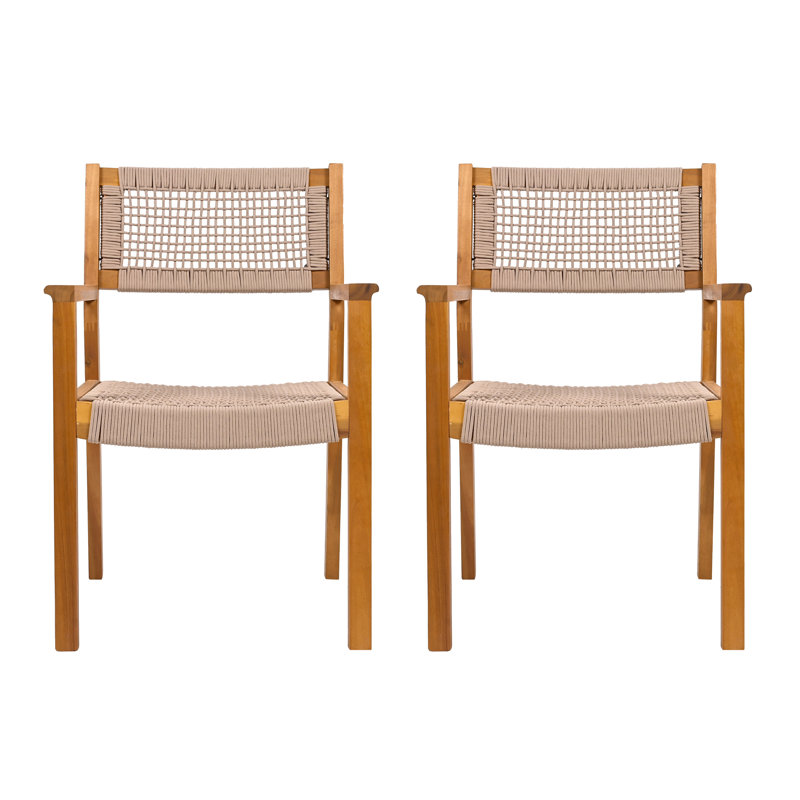 Chaise de salle à manger brun clair, Marron clair, Teck