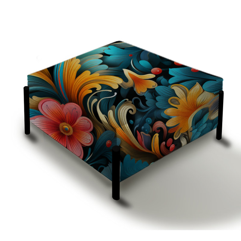 Retro Fusion Paisley Pattern - Paisley Large Square Ottoman