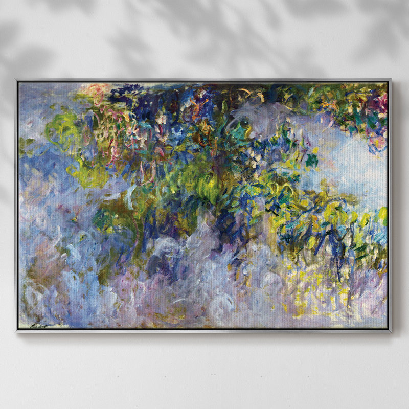 «Wisteria [1]», reproduction encadrée sur toile par Claude Monet, H 17 po x l 25 po x P 2 po, Argent
