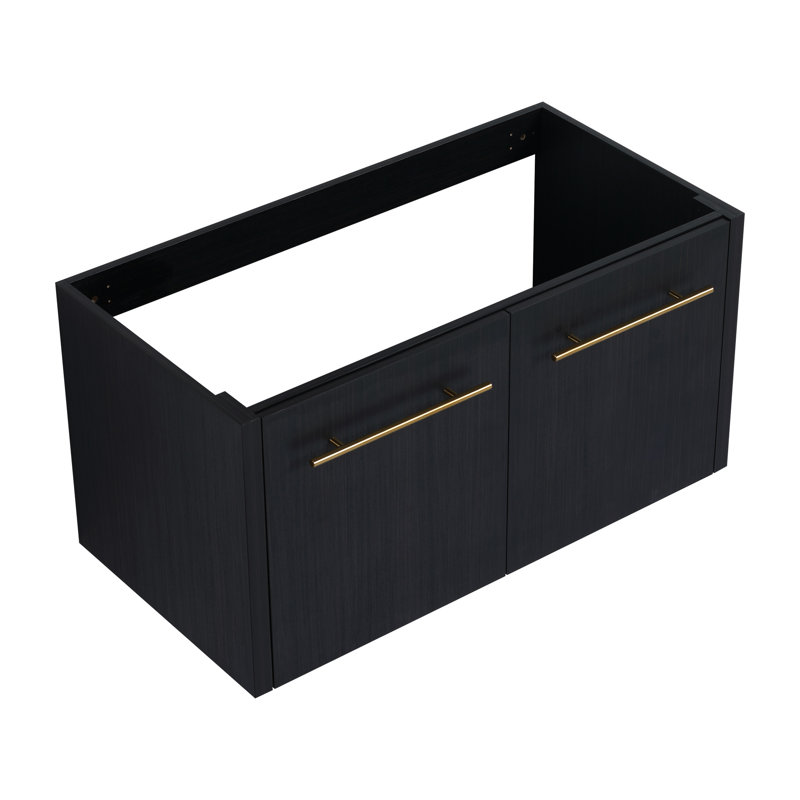Armoire murale de salle de bain de 36 po en châtaignier noir, conception moderne avec de nombreuses options de rangement, châtaignier, espace généreux
