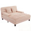 Chaise longue en chenille rembourrée avec dossier réglable et bande lumineuse à DEL-202583317