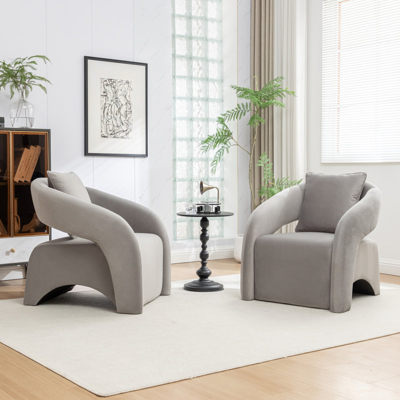 Hijinio Upholstered Armchair, Grey