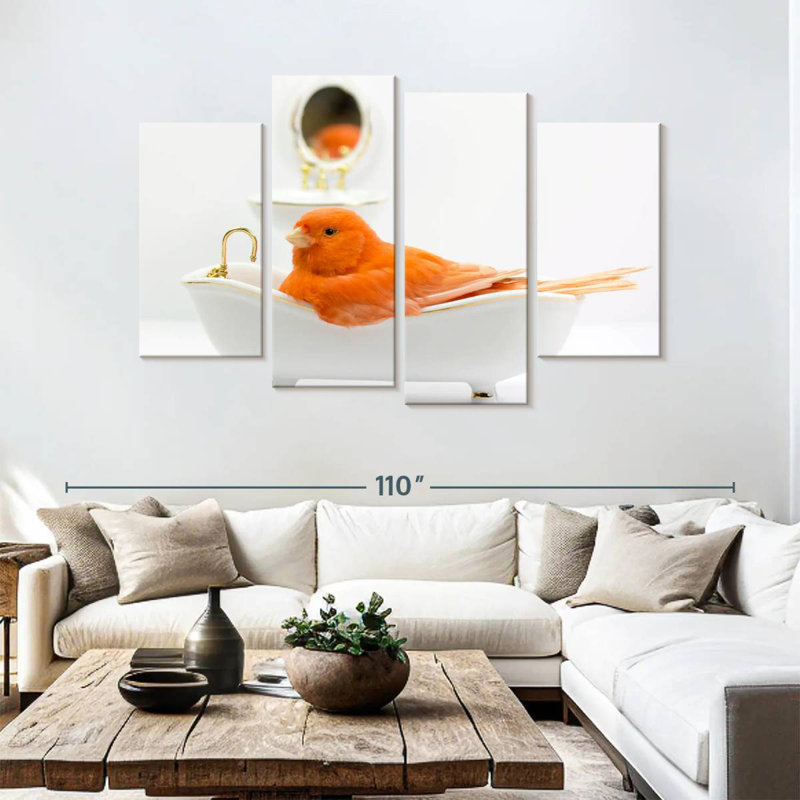Brampt Bird Bath Time, 54" H x 84" W