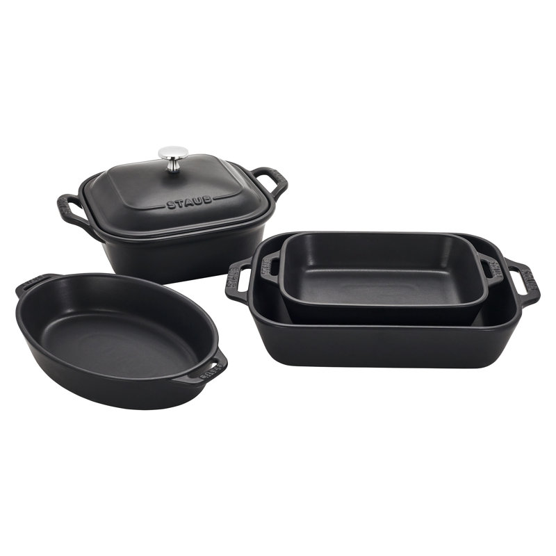 Staub Stoneware - Mixed Baking Dish Sets 5-Pc Mixed Baking Dish Set - Matte Black, Black