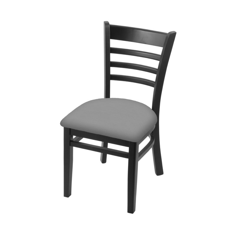 18'' H Upholstered Beech Side Chair, Black, Canter Folkstone Gray