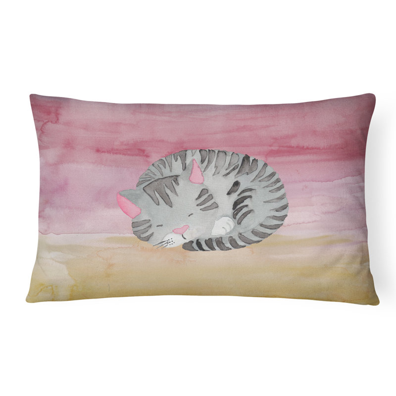  Coussin lombaire aquarelle Sleeping Cat