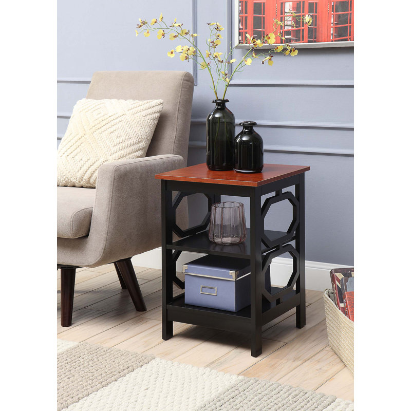 Table de bout avec rangement Minburn, Merisier noir
