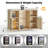 53" Fluted Coffee Bar Cabinet with Power Outlet, Mini Fridge Space & Glass Holder-1675755199