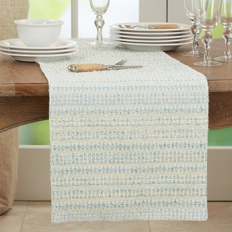 Geometric Table Runner, Aqua