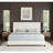 Crisp White Boucle Polyester Upholstered King Size Platform Bed Frame with Padded Headboard for Residential Bedroom Use