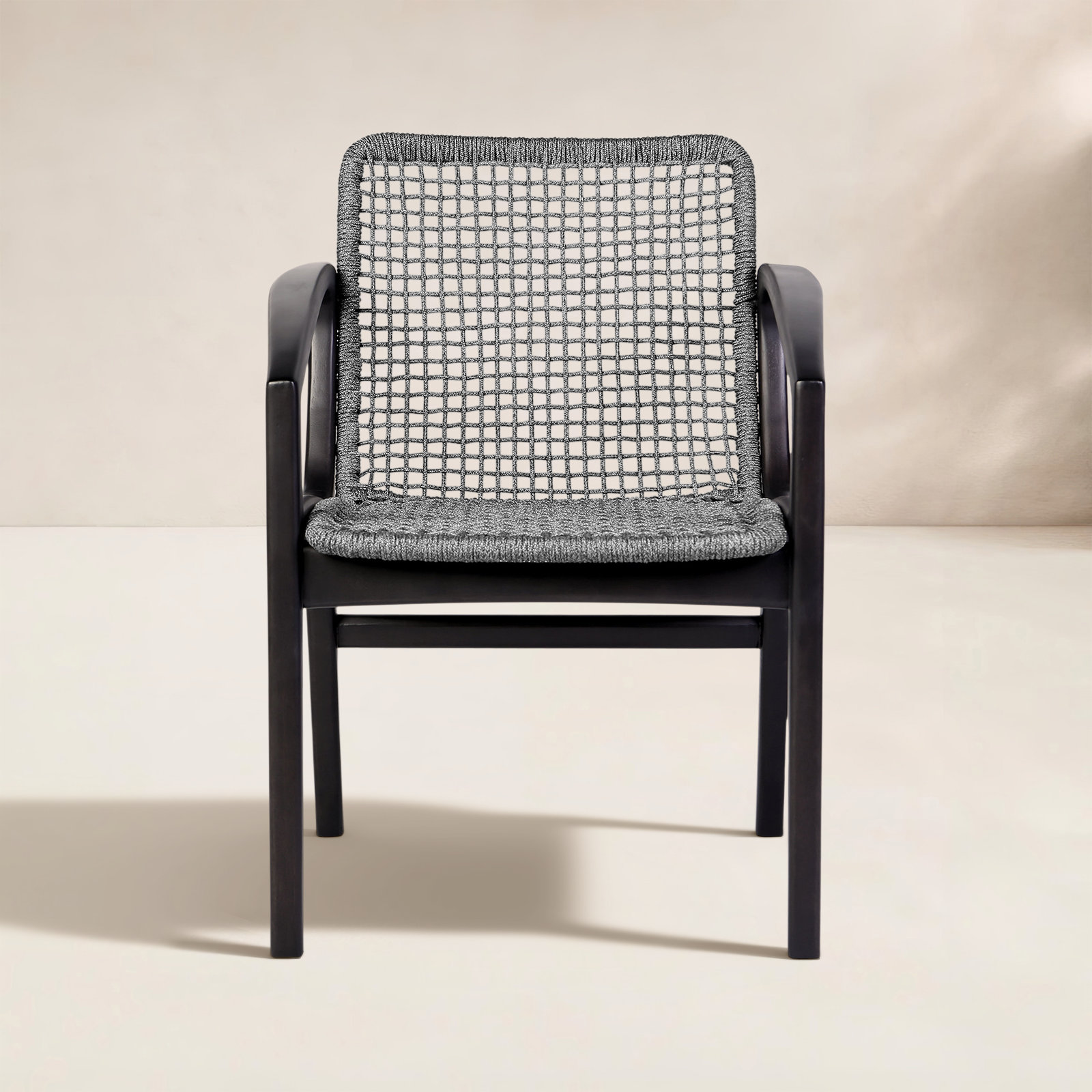 Jean Patio Armchair, Gray, Black