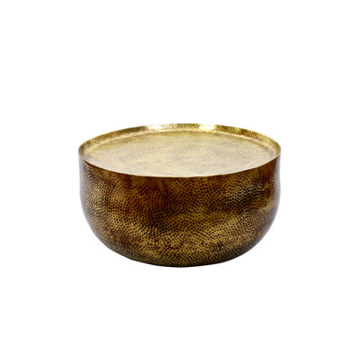 Table basse marocaine en laiton martelé antique