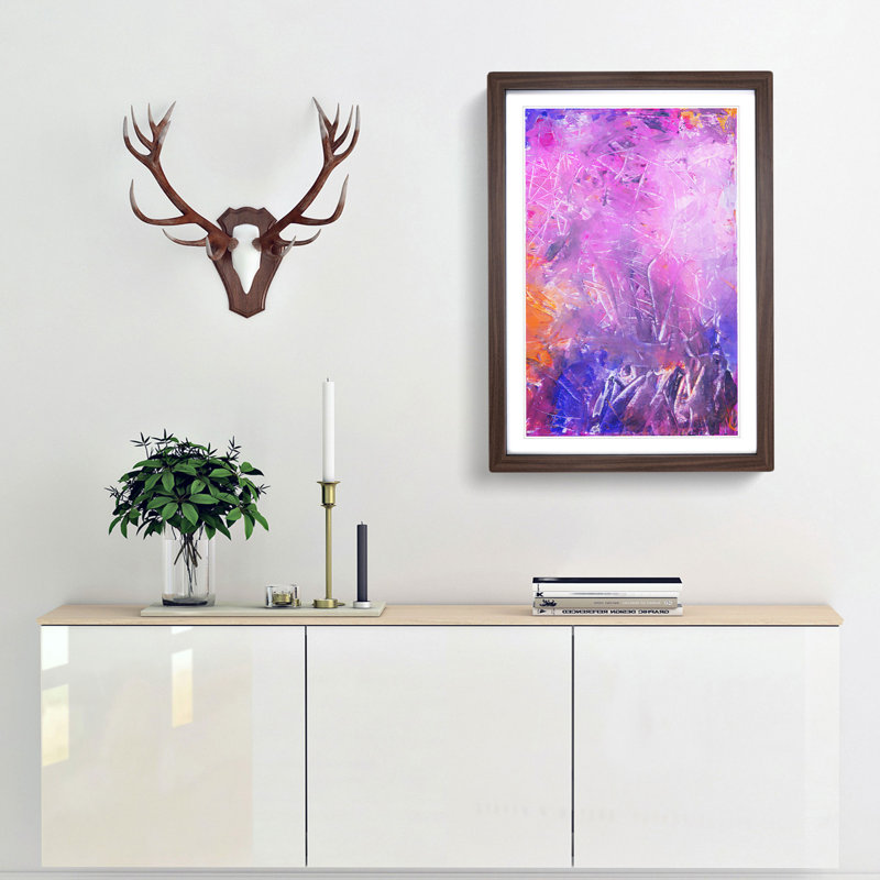 Moving Paint in Abstract - Framed Print, 65cm H x 48cm W x 2cm D, Walnut Framed