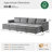 Jagger 124.5" Modern Wide-Seat Modular Storage Sectional Sofa with 4 Ottomans-317293222
