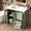 36-Inch Bathroom Vanity With Ample Countertop Space, 3 Drawers - Stylish Design 36" Drawers, Adjustable Shelves Solid Wood Construction