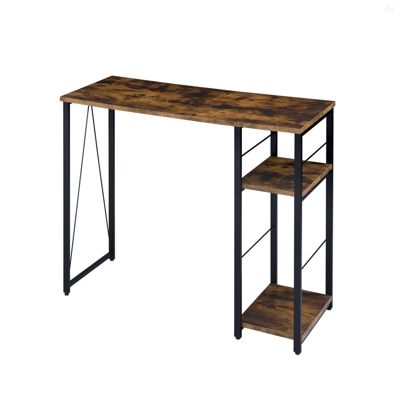 Vadna Weathered Oak & Black Finish Writing Desk, Oak