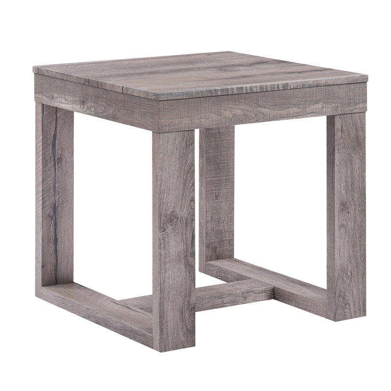 Table de bout de style contemporain de style rustique brun gris, brun clair et brun clair, salon