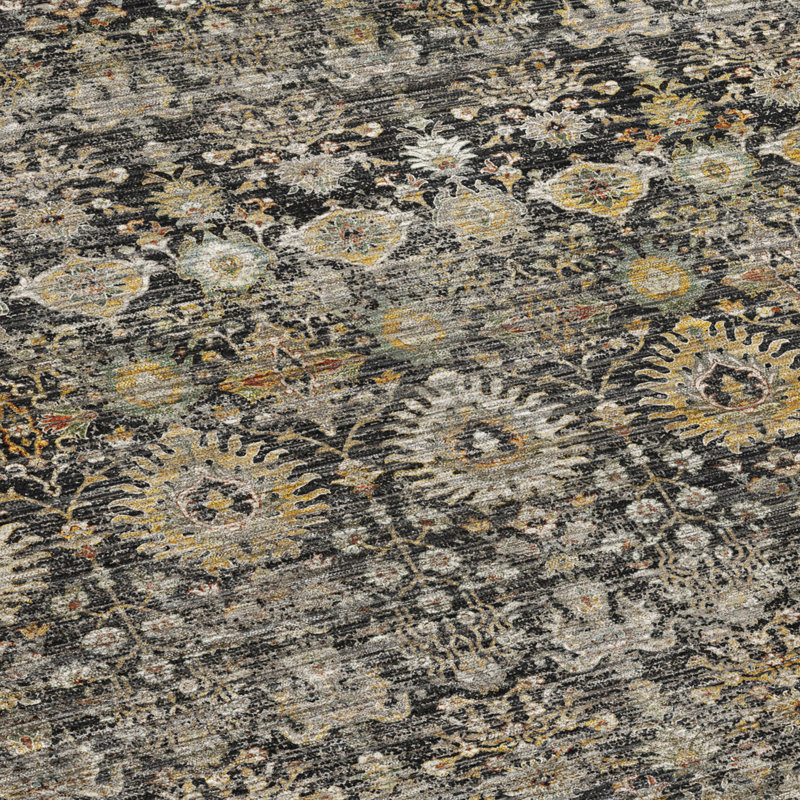 Tapis traditionnel Tirico, Noir, 1 pi 8 po x 2 pi 6 po