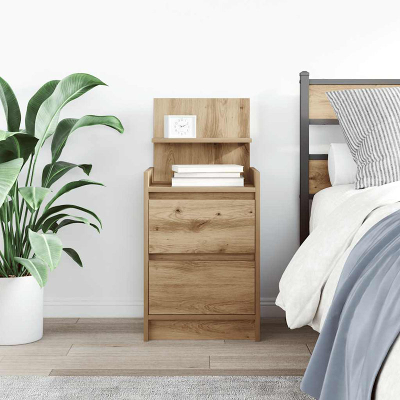 Bedside Cabinets With 2 Drawers 2 Pcs 38X34x80 Cm, Artisan Oak, 1