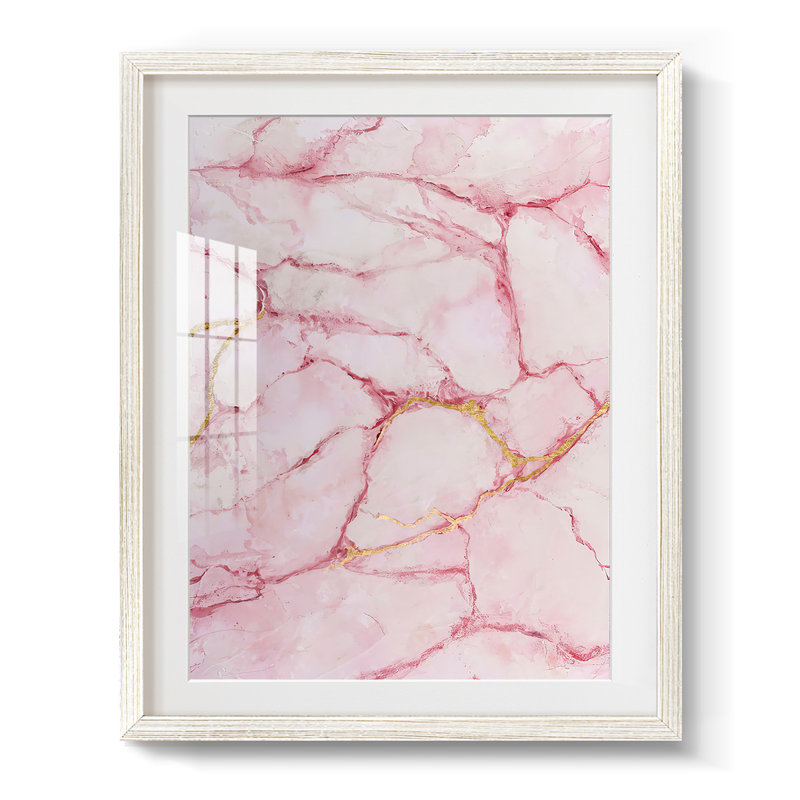 Rose Marble I - impression encadrée, Blanc, H 28,5 po x l 20,5 po