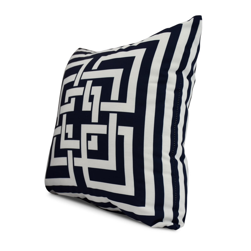 Nantucket Geometric Reversible Throw Pillow, Navy, 16" x 16"