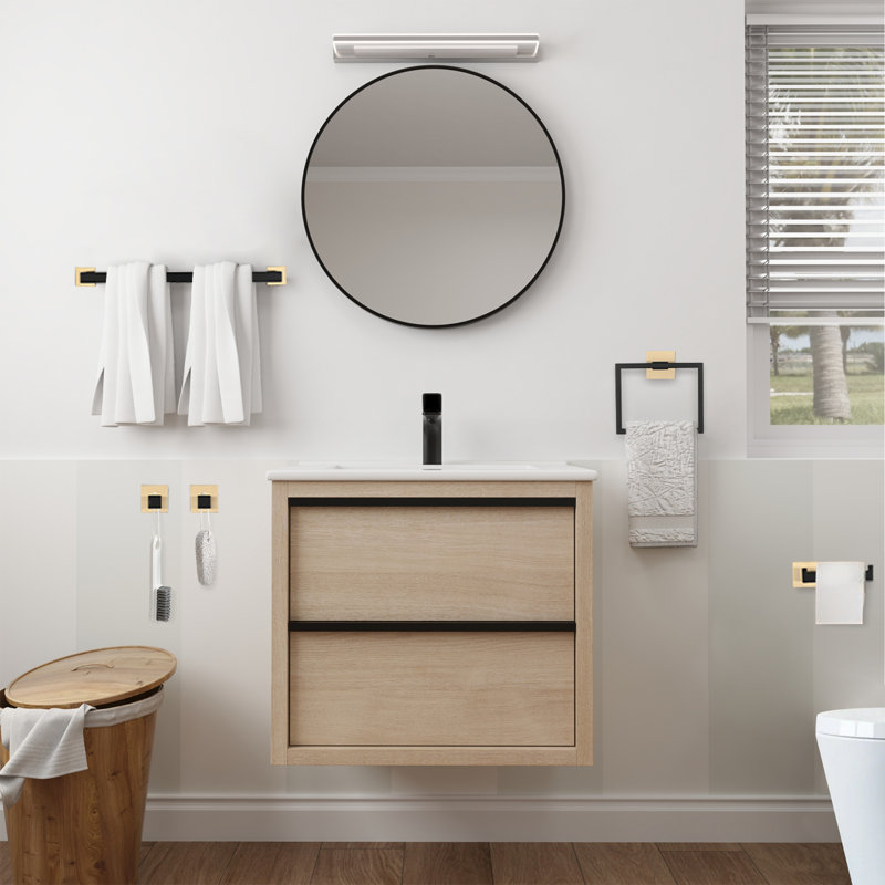 5 - Piece Bathroom Hardware Set, Matte Black/Gold