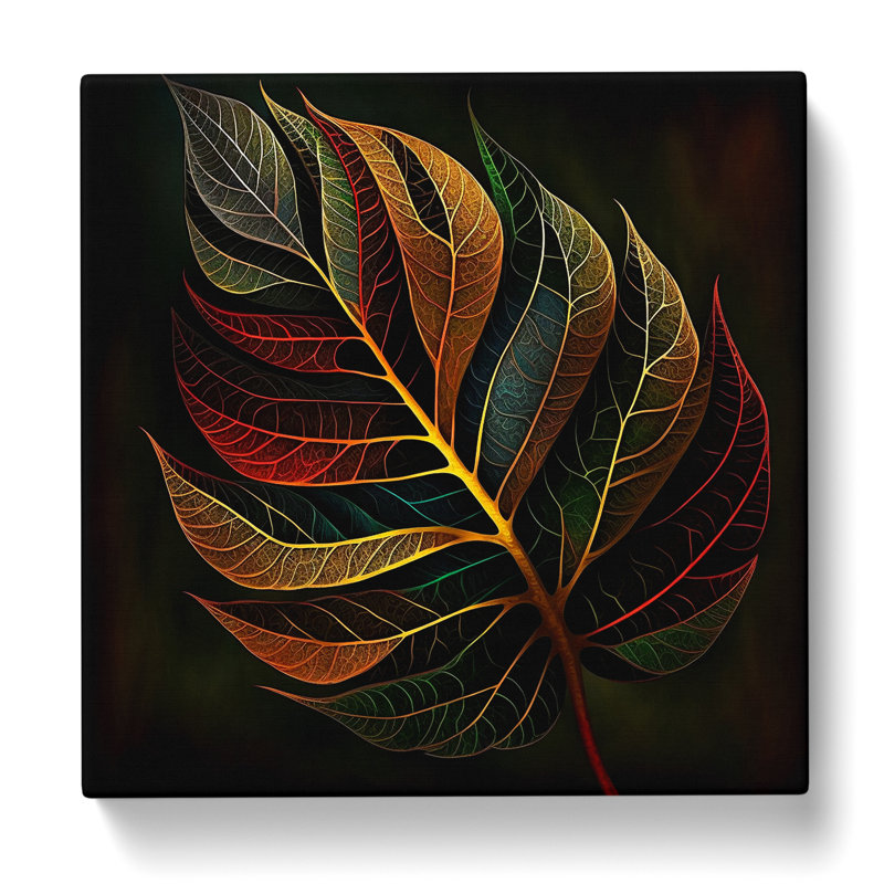 Leaf Abstract Art - Wrapped Canvas, 50cmH x 50cmW