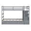 Twin Over Twin Bunk Bed With Trundle And Staircase,Gray