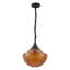 Luminaire suspendu noir mat 12 po avec verre ambré côtelé Ashwell-495144026-495144029
