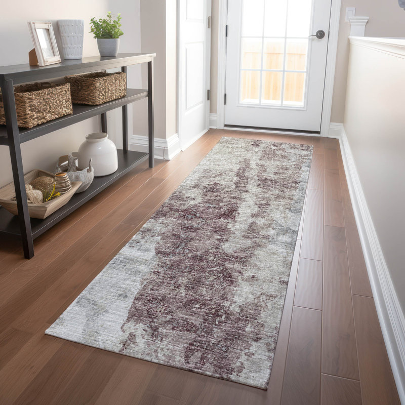 Premium Machine Washable Driessen AMF68 Plum Rug, Runner 2'3" x 7'6"